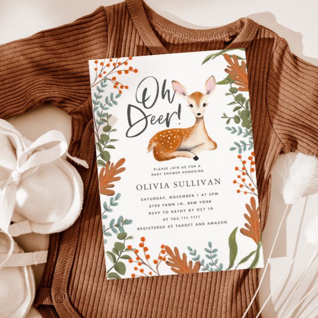 Invitación Oh Deer Fall Género de Baby Shower Neutral (Subido por el creador)