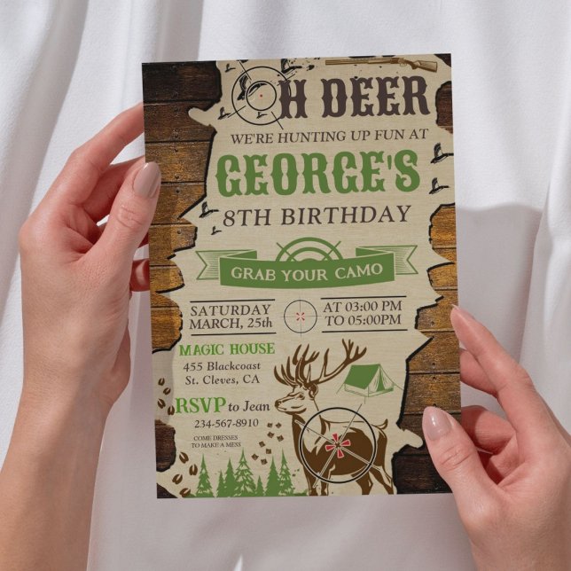 Invitación Oh Deer Hunting Birthday Party (Oh Deer Hunting Birthday Party Invitation)