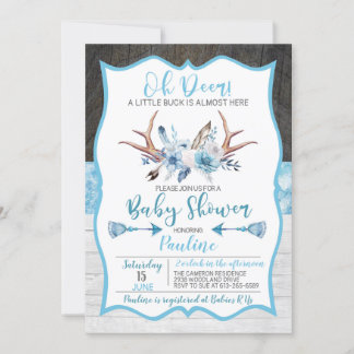 Invitación Oh Deer un pequeño Buck casi está aquí Baby Shower
