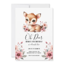 Oh Deer Watercolor Floral Birday Party