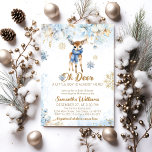 Invitación Oh Deer Winter Baby Shower<br><div class="desc">Celebra la próxima llegada de un principito con nuestra "Invitación a la ducha de bebé "Oh venado". Esta encantadora invitación capta la esencia de un maravilloso paisaje invernal con sus serenos tonos azules y su delicioso diseño de temática de ciervo. A medida que caen los primeros copos de nieve, nuestra...</div>