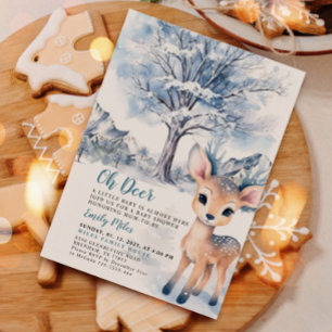 Invitación Oh Deer Winter Baby Shower