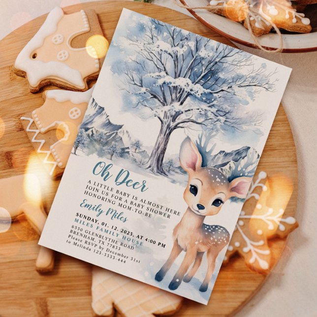 Invitación Oh Deer Winter Baby Shower (Subido por el creador)