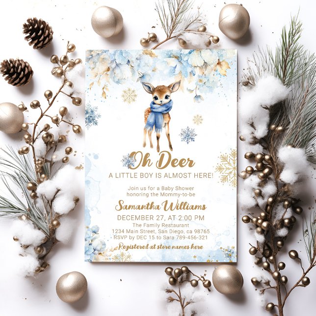 Invitación Oh Deer Winter Baby Shower (Subido por el creador)