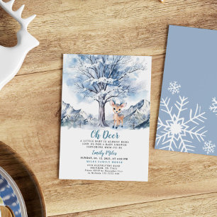 Invitación Oh Deer Winter Boy Baby Shower