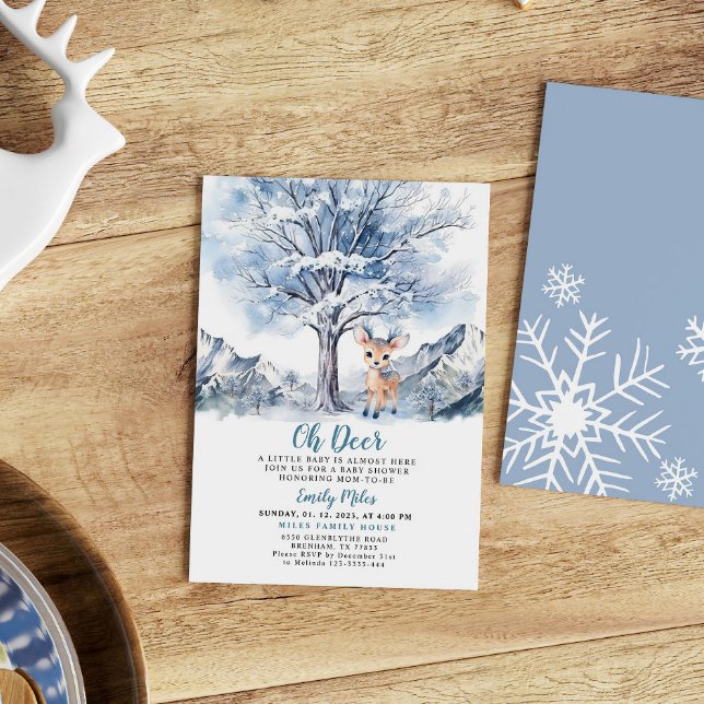 Invitación Oh Deer Winter Boy Baby Shower (Subido por el creador)