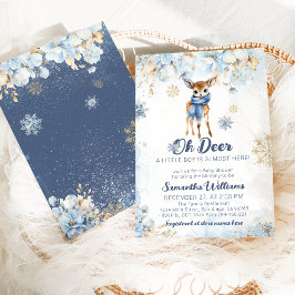 Invitación Oh Deer Winy Marina Blue Baby Shower