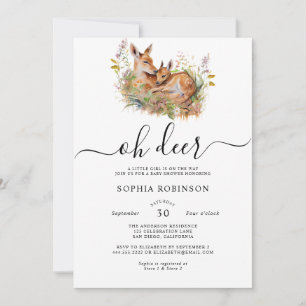 Invitación Oh Deer Woodland Baby Shower