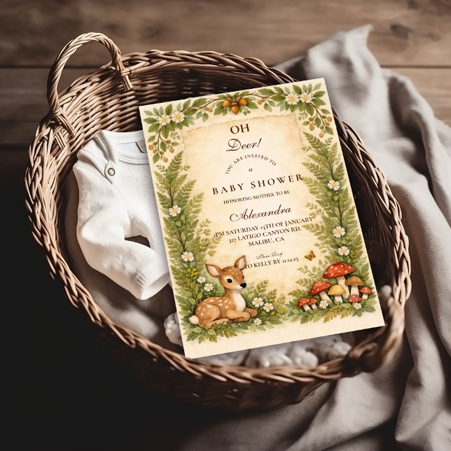 Invitación Oh Deer Woodland Baby Shower (Subido por el creador)