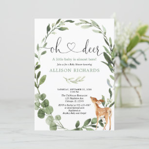 Invitación Oh Deer Woodland ducha de bebé neutra de género