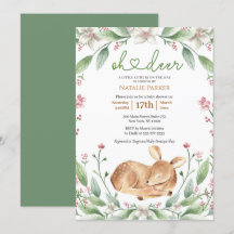 Oh Deer Woodland Floral Greenery Baby Shower