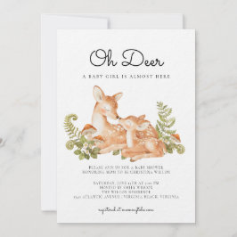 Invitación Oh Deer Woodland Forest Baby Shower 