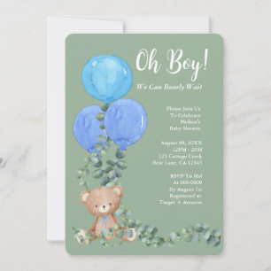 Invitación Oh Dios, Podemos Esperar A Baby Shower Sage Green