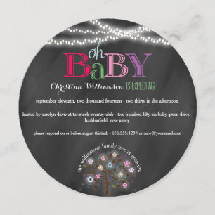 Invitación Oh el árbol de familia del bebé y las luces Baby
