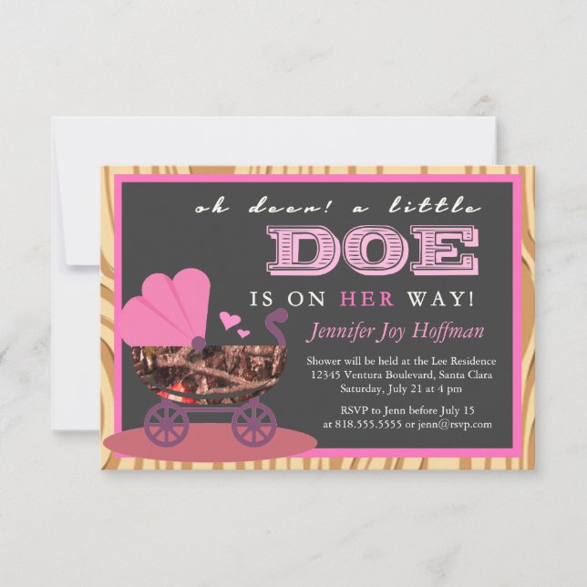 Invitación ¡Oh el ciervo, una pequeña gama está en su manera! (Anverso)