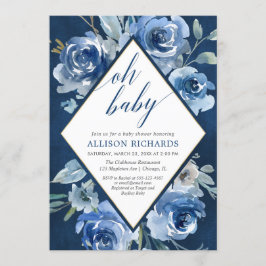 Invitación Oh fiesta de bienvenida al bebé floral del