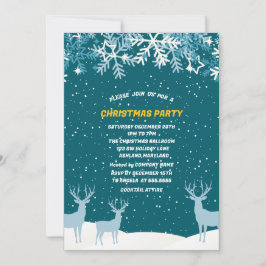 Invitación Oh Fiesta de Navidades de invierno de animales de