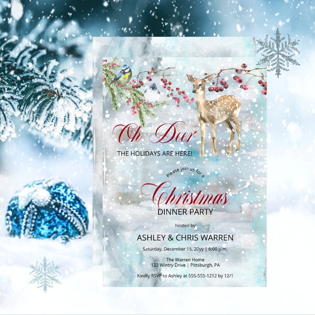 Invitación Oh Fiesta de Navidades de invierno de animales de  (Subido por el creador)