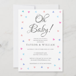 Invitación Oh Fiesta de revelación de género de corazón rosa 