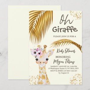 Invitación oh girafa safari baby forecast