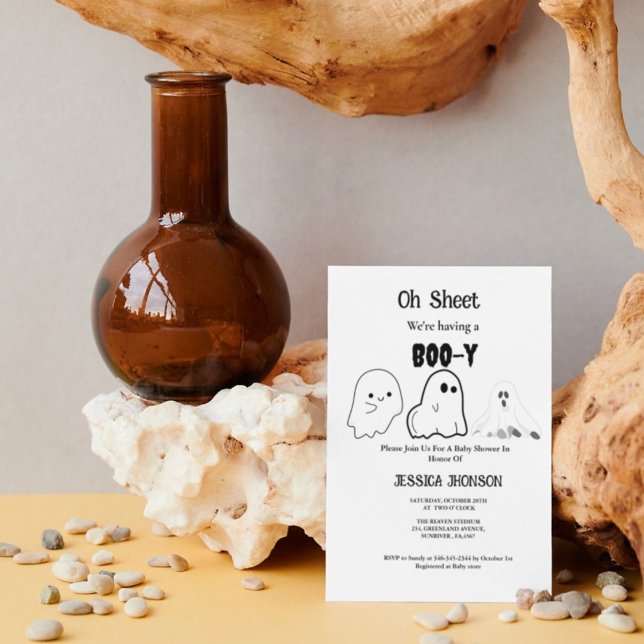 Invitación Oh Hoja tenemos una ducha de bebé de halloween. (Subido por el creador)