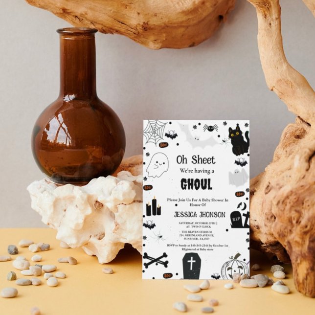 Invitación Oh Hoja tenemos una ducha de bebé de Halloween de  (Subido por el creador)