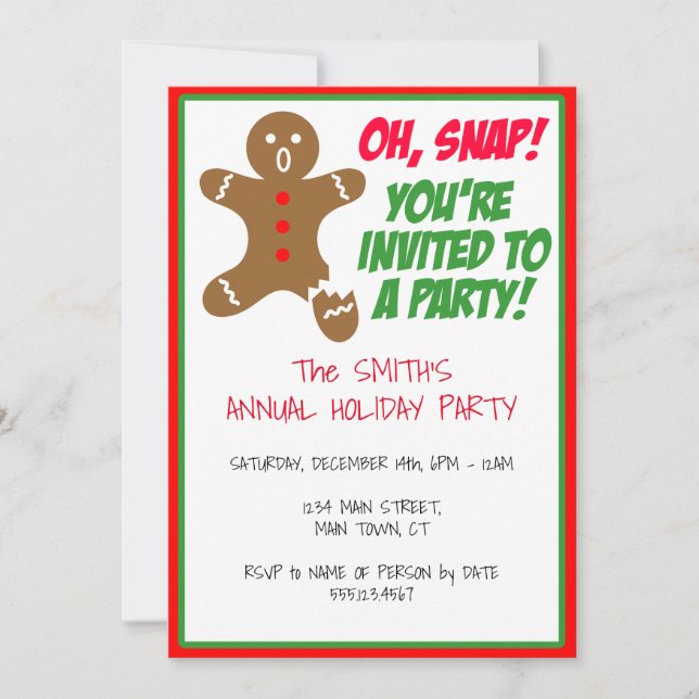 Invitación Oh, imagina que te invitan a una fiesta de vacacio (Anverso)