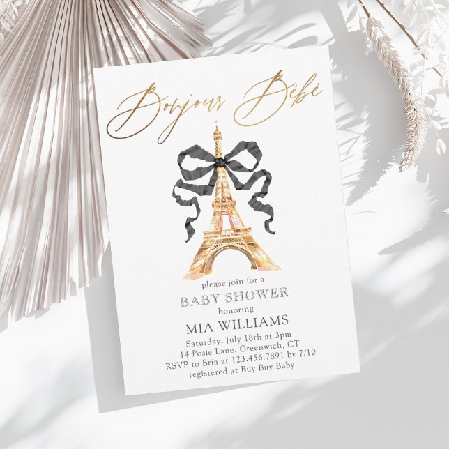 Invitación ¡Oh La La La! Baby Shower Gold French Paris (Subido por el creador)
