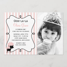 Invitación ¡Oh la la! Paris Pink Poodle