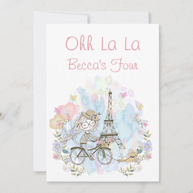 Invitación Oh La La Parisian (Anverso)