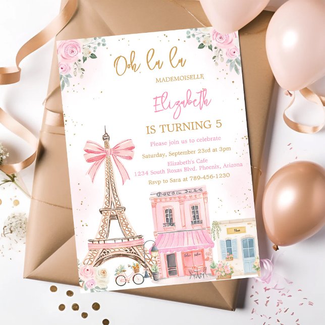 Invitación Oh La La Parisina Fiesta de Cumpleaños en París (Subido por el creador)