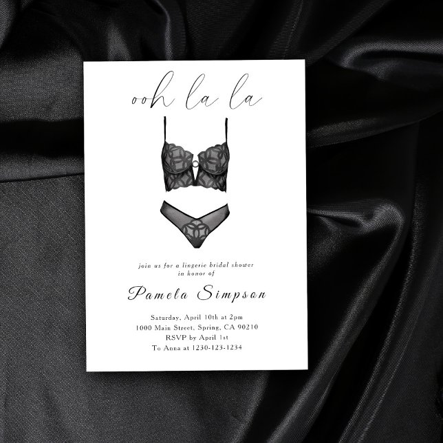 Invitación Oh la Lingerie Bridal Shower Lace Bra (Subido por el creador)