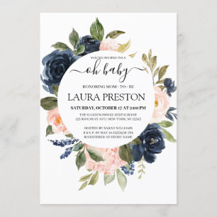 Invitación Oh la marina del bebé y la ducha de bebé Rubor con