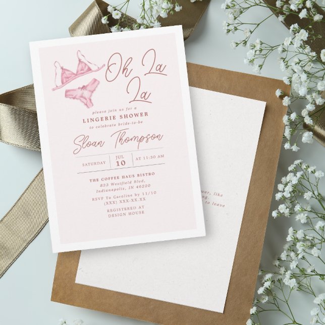 Invitación Oh La Rubor Lingerie Rubor Bridal Shower (Subido por el creador)