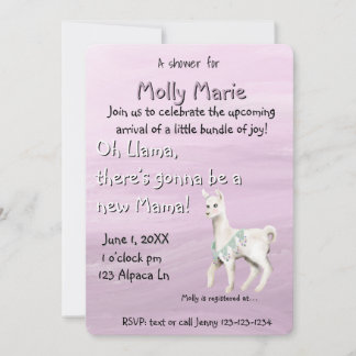 Invitación Oh llama Mama Baby Shower