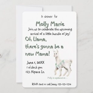 Invitación Oh llama Mama Baby Shower