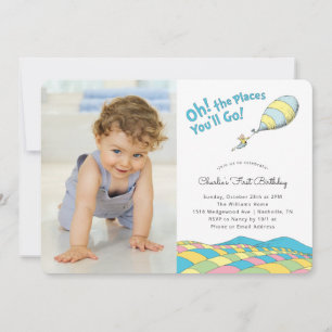 Invitación ¡Oh! Los Lugares a los que Irás Cumpleaños de Ni