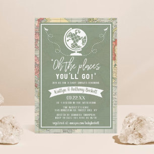 Invitación "¡Oh, los lugares a los que vas!" Baby Shower de m