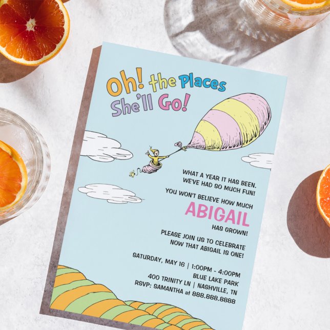 Invitación ¡Oh, Los Lugares Adonde Ella Irá! - Primer Cumplea (Subido por el creador)