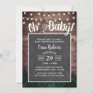 Invitación Oh Luces Rustic Forest Owl