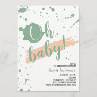 Oh melocotón y chica verde Baby Shower del bebé