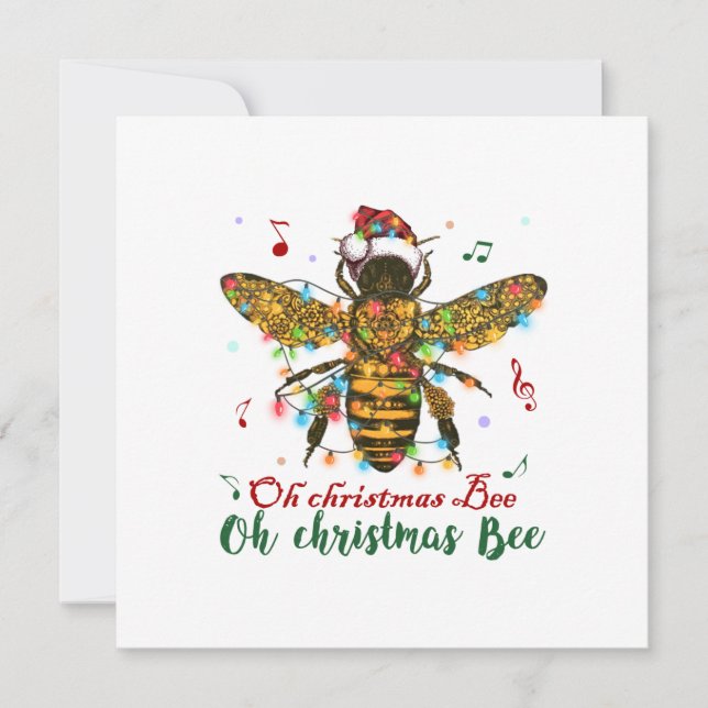 Invitación Oh Merry Christmas Bee Gifts (Anverso)
