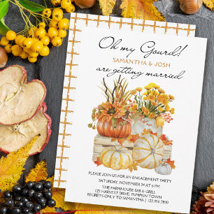 Invitación ¡Oh, mi fiesta de compromiso de la calabaza de oro