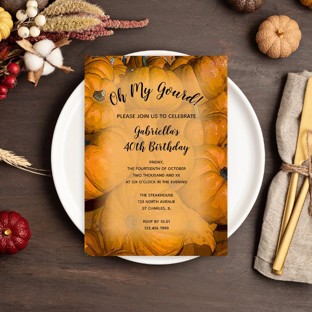Invitación Oh mi fiesta de cumpleaños de otoño (Subido por el creador)