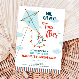 Invitación Oh Mi Vuelo Tiempo Mata A Chico Verano Primer Cump
