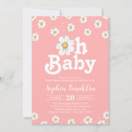 Invitación Oh Moda bebé Daisy Rubor Pink Hippie Baby Shower