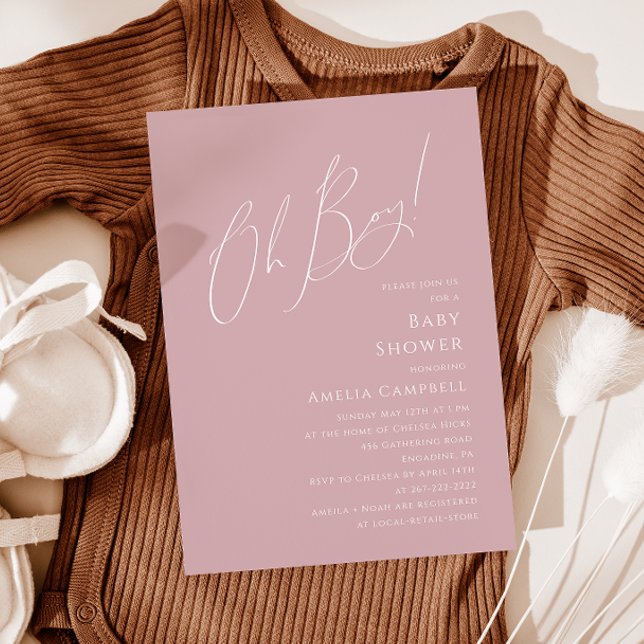 Invitación ¡Oh, muchacho! ¡Un Rosa delicioso! Baby Shower (Subido por el creador)