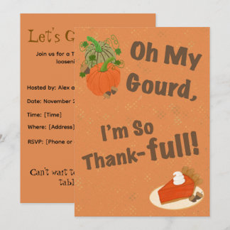 Invitación Oh My Gourd, Estoy Tan Agradecido Calabazas Y Past