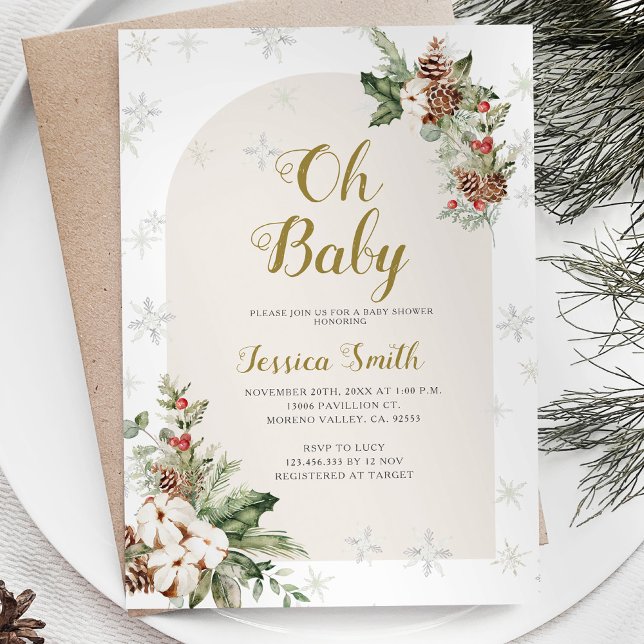 Invitación Oh Navidades bebés Flowflakes Baby Shower (Subido por el creador)