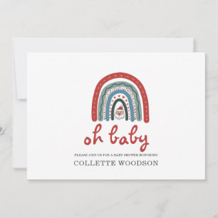 Invitación Oh Navidades bebés Holiday Boho Rainbow Baby Showe